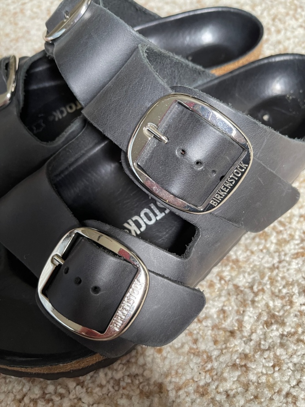 Birkenstock Double Buckle Arizona Sandals Black Size 39 - Picture 8 of 9